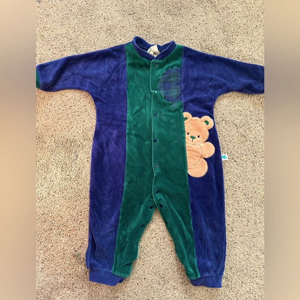 Vintage Little Me. 18M velour one-piece.